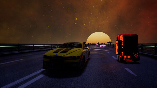 Hình ảnh trong game Synthwave Burnout-TENOKE